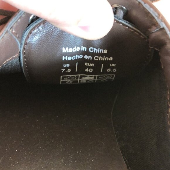 NWT Mens 7.5 lace up brown dress shoes - Picture 9 of 9